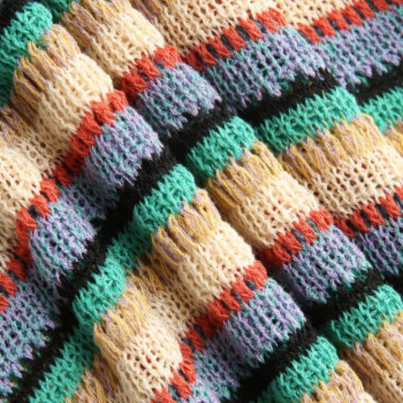 Knit Rainbow Stripe Maxi Skirt (M) SHOP CIDER  NWOT - Picture 2 of 3